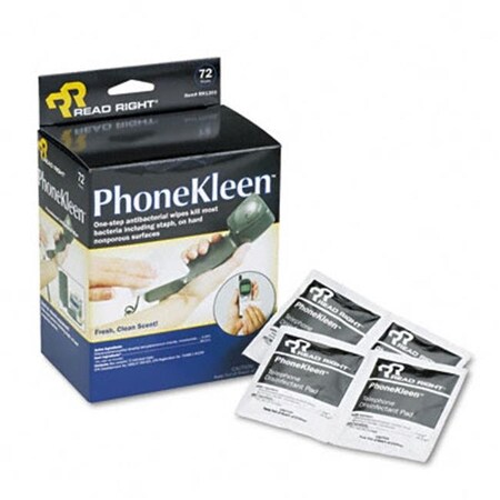 Read Right Read Right RR1303 PhoneKleen Wet Wipes  Cloth  5 x 5  72/box RR1303